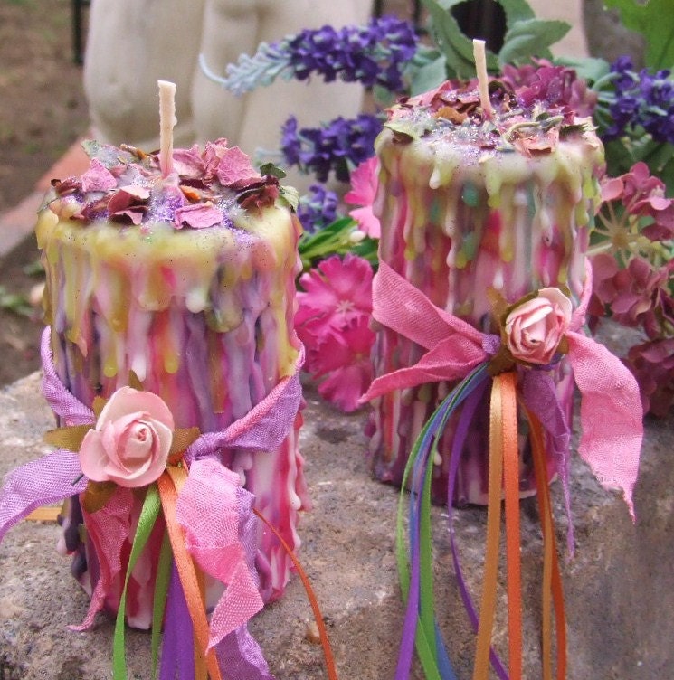 Floralia.  Enchanted Witchery Candle 2x3. Sacred Rites of Fertility, Abundance, Nature Spirits, Sexual Energies, Wicca.