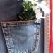 Denim Magnet Board with Pocket- Super Fun 22 x 20 Red and Silver Frame, Teen Gift