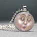 Man on the Moon, Altered Art Glass Dome Photo Pendant Necklace, No. 078-26