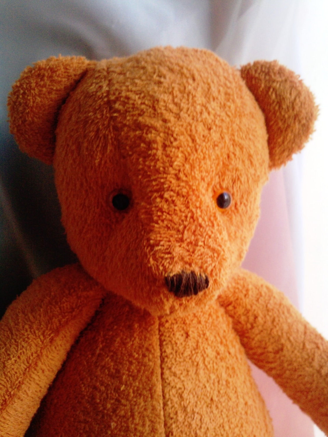 Handmade orange amber eyed teddy bear MADE TO ORDER