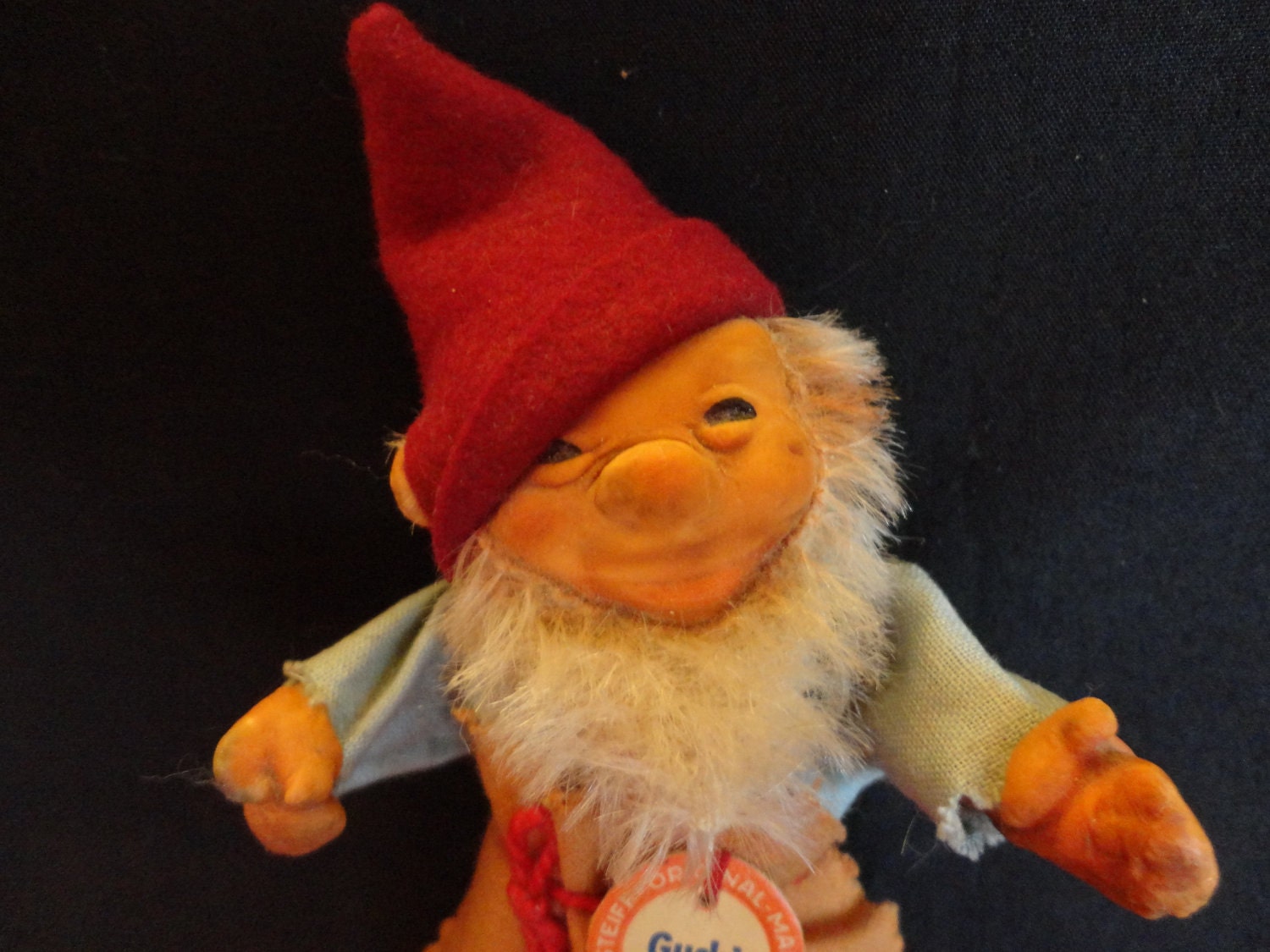Vintage "STEIFF" Elf 1960s doll/figure 5 1/2" original tag & clothing great features colorful collectible