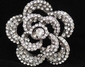 Bridal Brooch or Hair Comb Rhinstone Flower