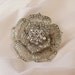 Bridal Hair Brooch Wedding Pin Hair Comb Headpiece Cake Brooch Silver Rhinestones