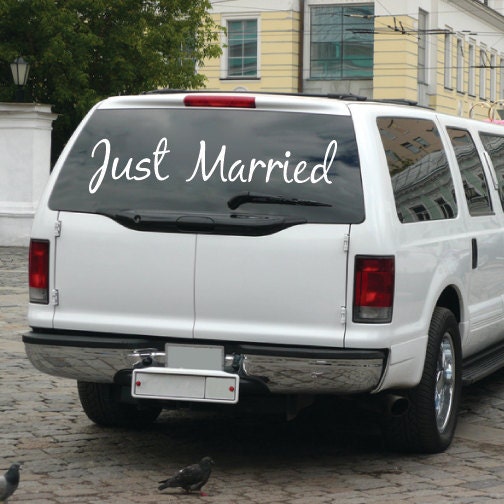 Just Married Decal for Getaway Car