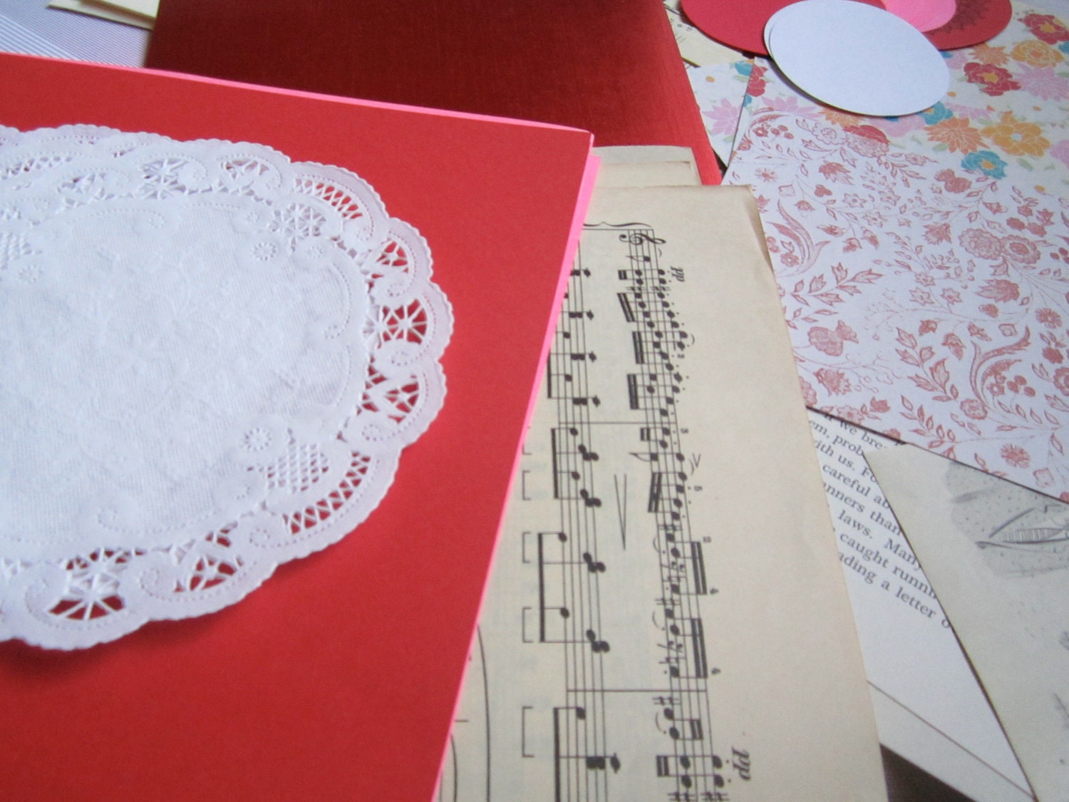 Valentines Craft kit--extra huge assortment of crafting supplies, paper ephemera, create a house full of Valentines cheer, grab bag