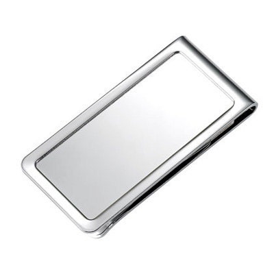 Sturdy Chrome Plated  Money Clip - Hand Engraved