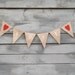 LOVE burlap bunting with red hearts