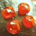 ORANGE CHALCEDONY Pear Shape Faceted Briolettes Set of 4