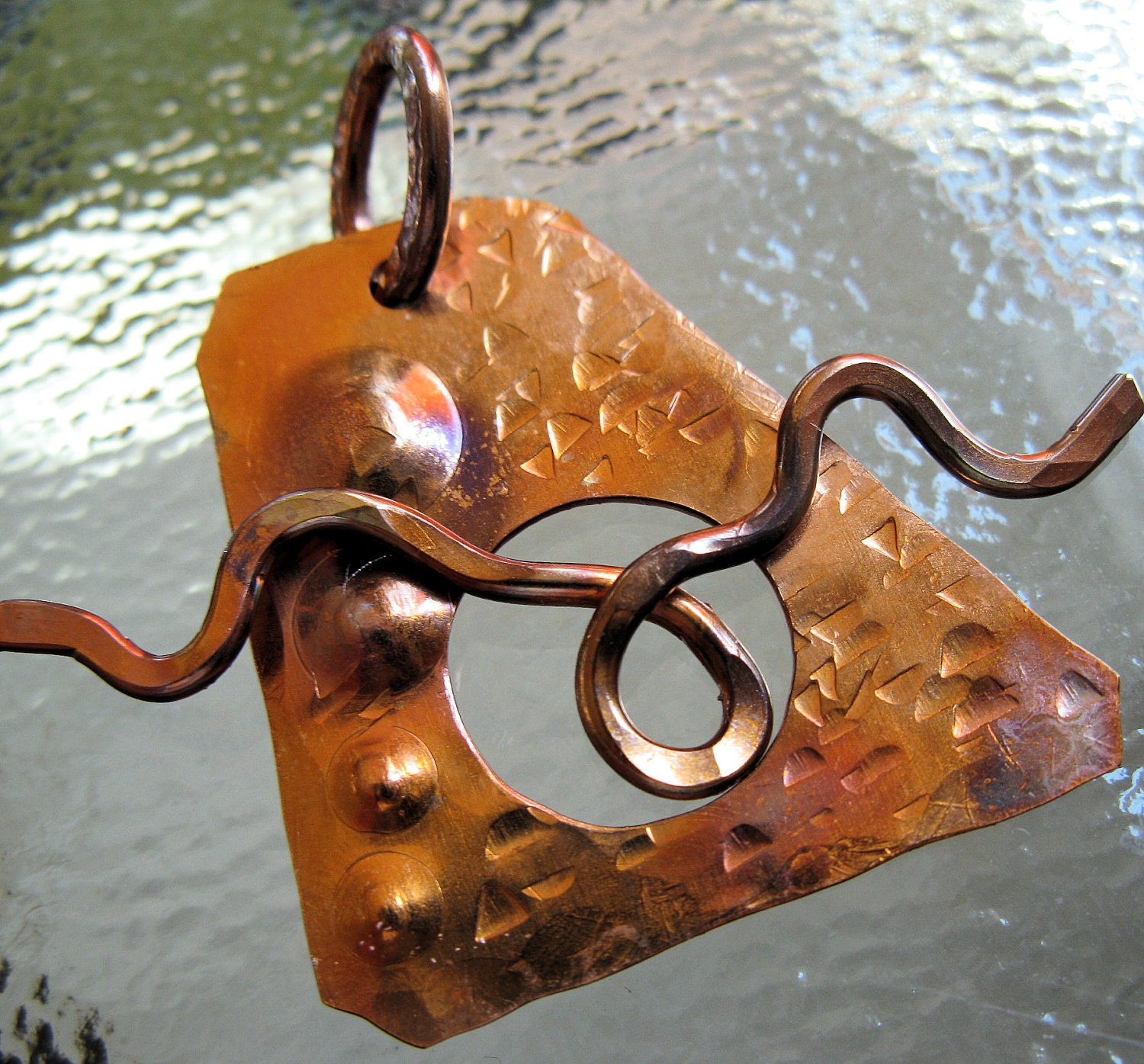 COPPER TOGGLE CLASP Warm Copper Patina ooak Artisan
