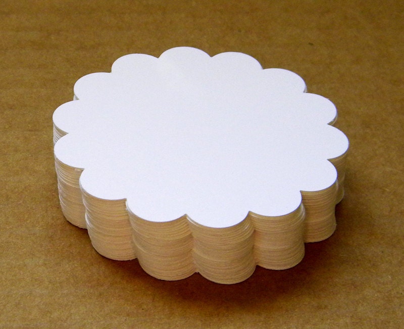Scalloped Circles 48 Die Cuts 2 3/8" - Handmade die cuts, tags, and paper crafting supplies by UniquesStashNStuff