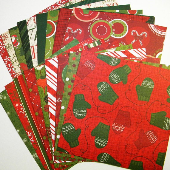 Christmas Scrapbooking Paper by Cloud 9 Design 6x6 single sided - Handmade die cuts, tags, and paper crafting supplies by UniquesStashNStuf
