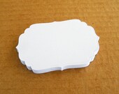 Bracket Cards with curved edges - set of 25 3 5/8" x 2 1/4"  White - Handmade die cuts, tags, and paper supplies by UniquesStashNStuff