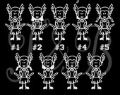 Teen Girl Valkyrie Stick Figure Auto Decal