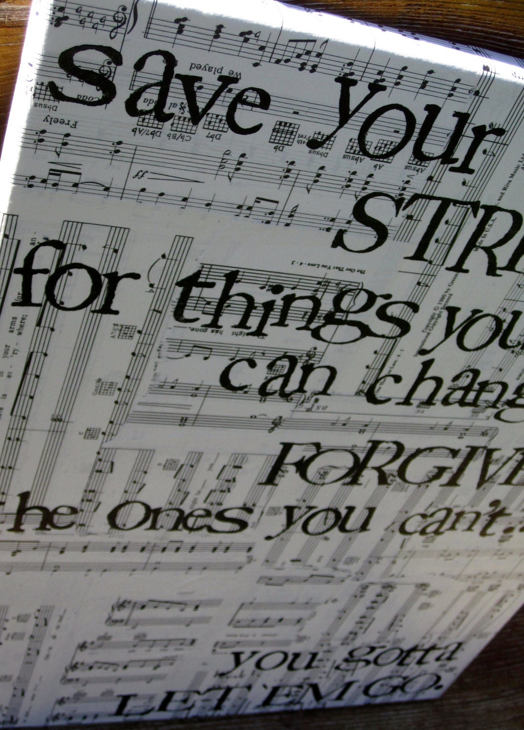 16x20 - "Let it Go" by Zac Brown Band - vintage sheet music canvas