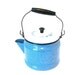 Enamelware Tea Pot - Sky Blue with flowers