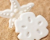 Ivory White Sand Dollar Beach Wedding Cookie Favors // 1 doz. // Party Birthday Boy Girl Wedding Shower Ocean Sea