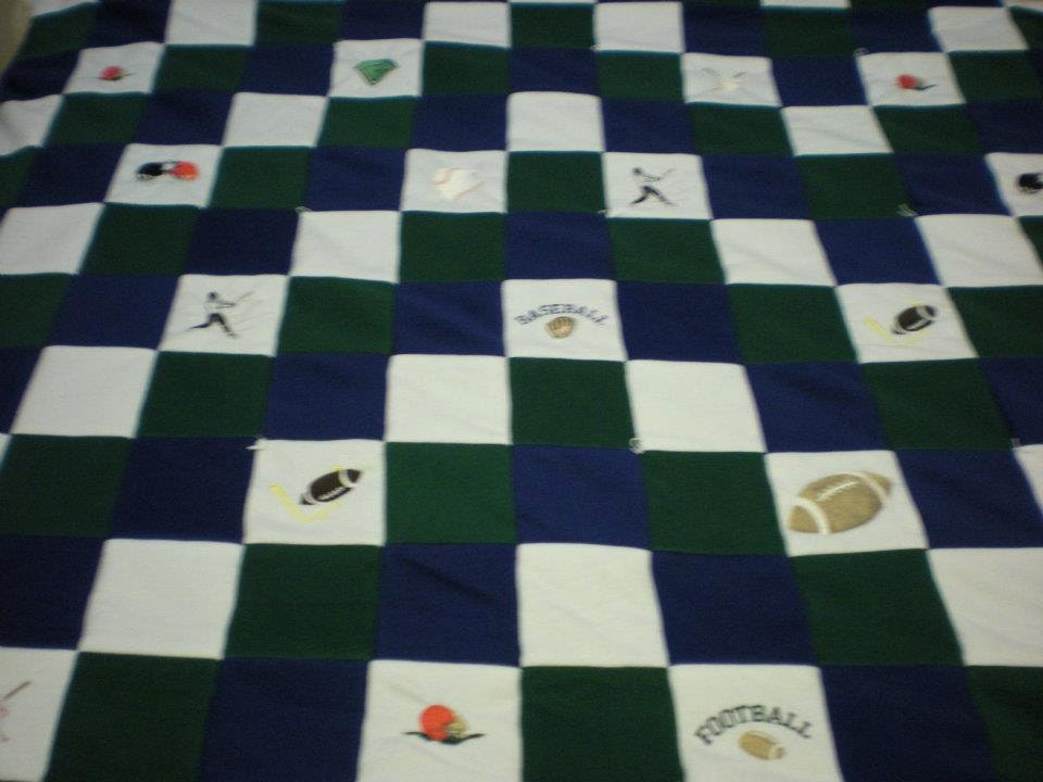 Baseball/Football Fleece Quilt