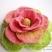 Luxuriouse Flower in pink and green tones, Felted Flower Brooch, Hand felted jewelry