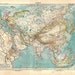 Asia Antique Map 1912 Stieler