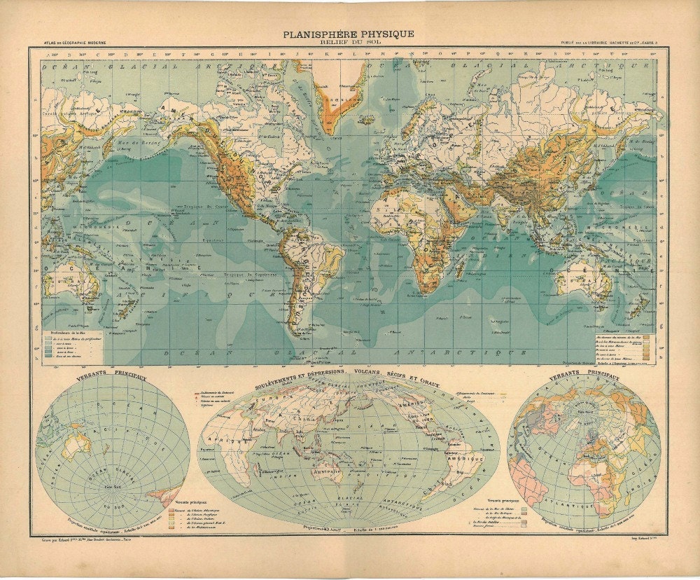 World Map Vintage 1899