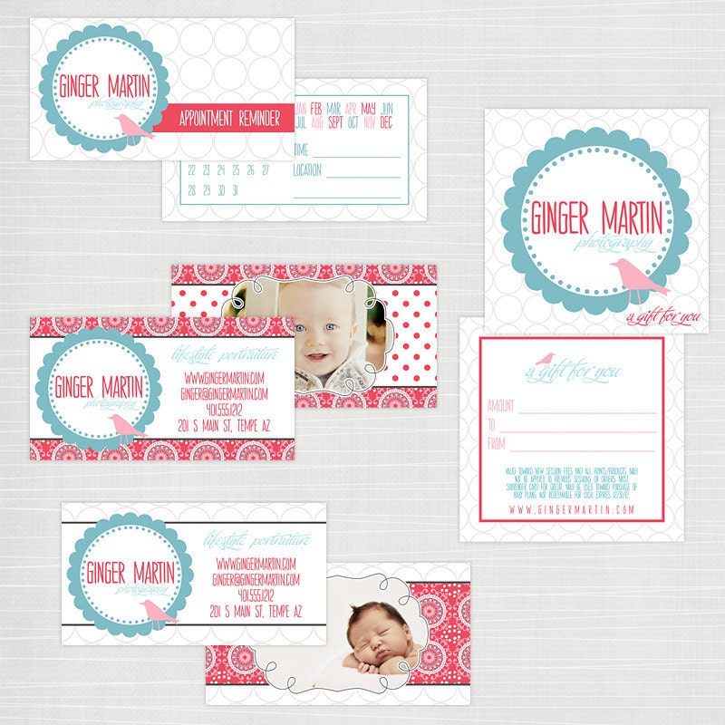 Bubbles - FULL Business Marketing Kit PSD Photoshop Templates Photographers Boutiques Business Card Facebook CD Blog Header Instant Download