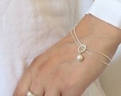Swarovski Pearl Bracelet, Bridesmaids gifts , wedding thin bracelet bridal