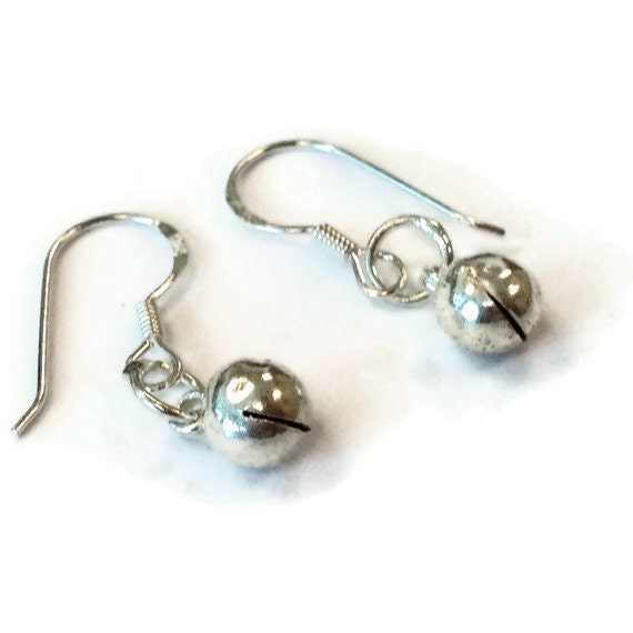Children's Bell Earrings Silver Earrings Jewellery Sterling Silver Dangle Little Girls Jewelry Jingle Bells