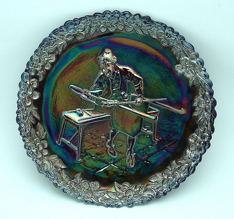 Items similar to Vintage FENTON Collector Plate Amethyst Carnival Glass