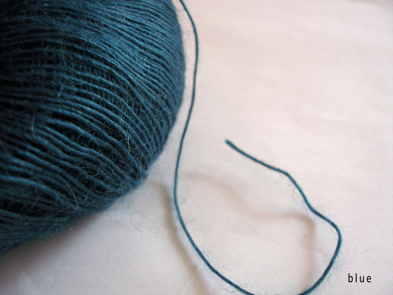 Teal Alpaca blend yarn - Laceweight yarn - 2-3ply - crochet thread