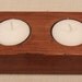 Handmade Reclaimed Wood Tealight Votive Candle Holder 4 Hole Dark Brown Stain Four Candles