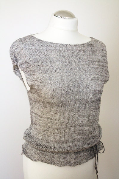 Knitted summer linen blouse