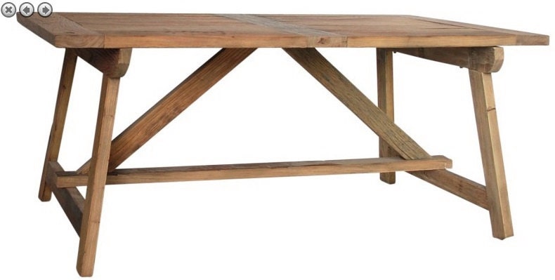 Old Wood Sawhorse Dining Table