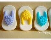 FLIP FLOP SOAPS (10 Two-Color Favors) - Spring Soap Favor, Birthday Party Favor, Wedding Favor, Luau Favor, Beach Party