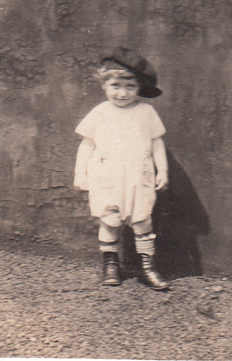 Vintage/Antique photo of an adorable little boy in a very cute outfit
