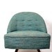 vintage pair of mid century modern green swivel lounge chairs