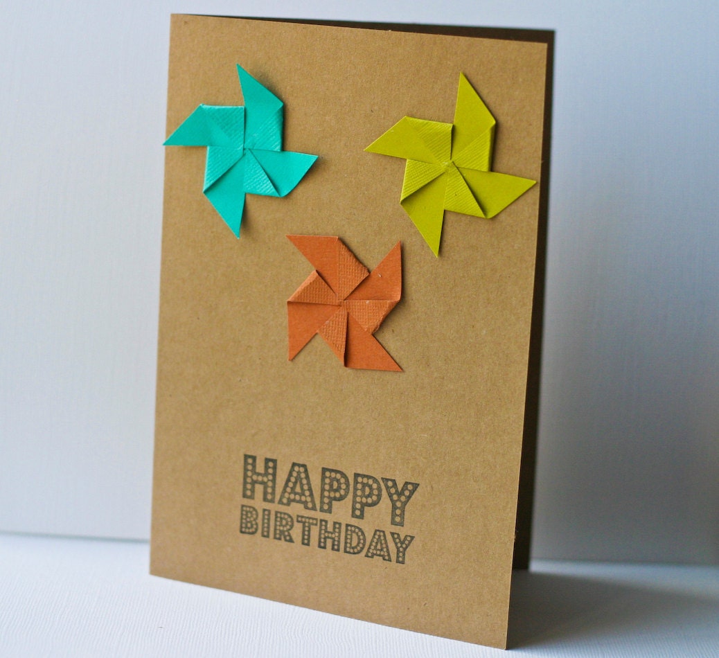 Birthday Card Pinwheels Happy Birthday