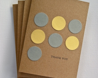 Yellow and Grey Thank You Cards Wedding Shower Baby