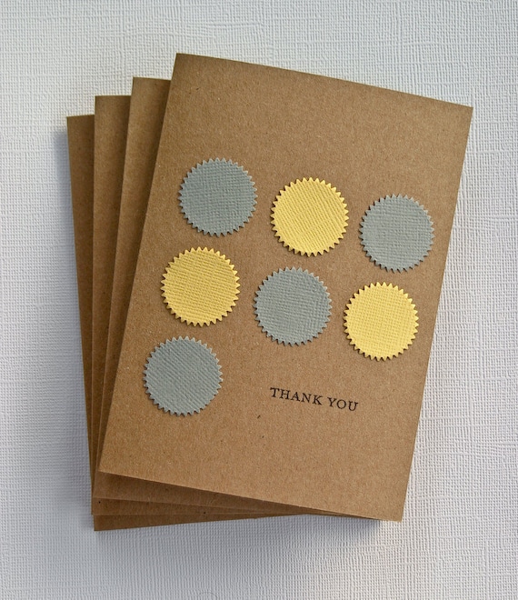 Yellow and Grey Thank You Cards Wedding Shower Baby