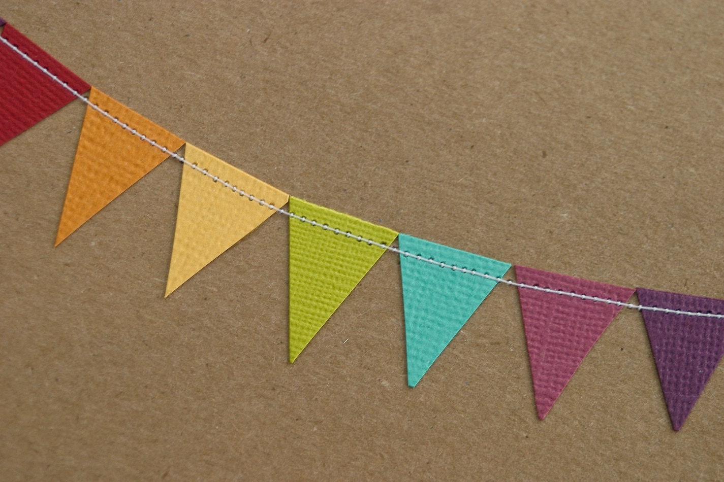 Stationery with Paper cut Bunting Flag in Rainbow