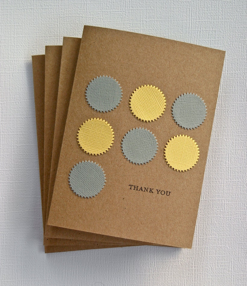 Yellow and Grey Thank You Cards Wedding Shower Baby