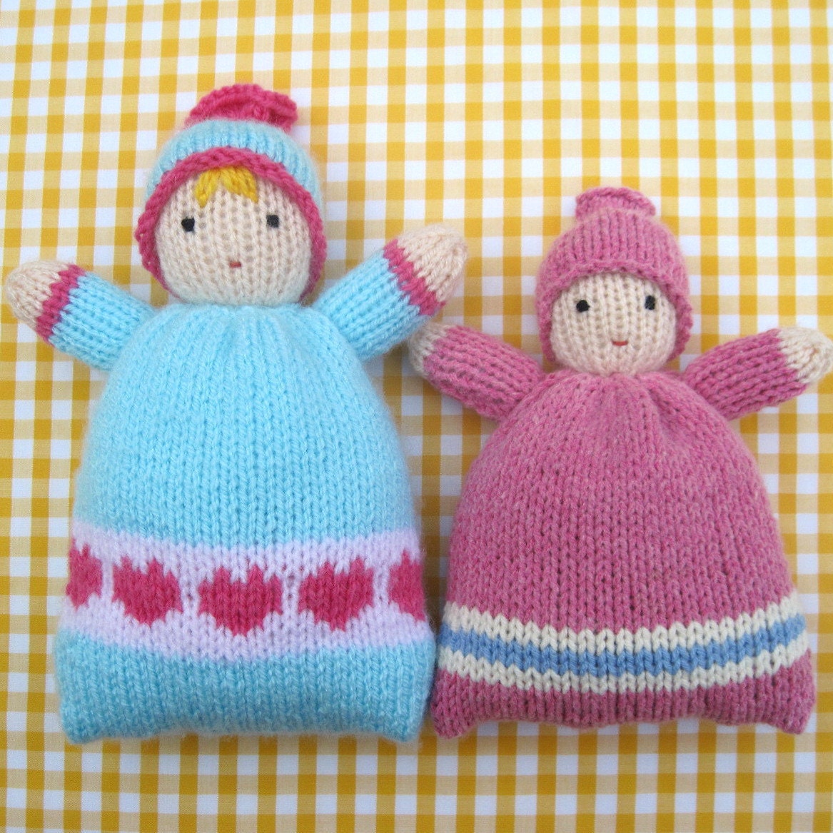 Little Sweethearts - knitted Baby Bunting Toy Doll in 2 sizes - INSTANT DOWNLOAD - PDF email knitting pattern - ePattern