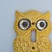 Retro Owl Light Switch Cover Ceramic Kitsch