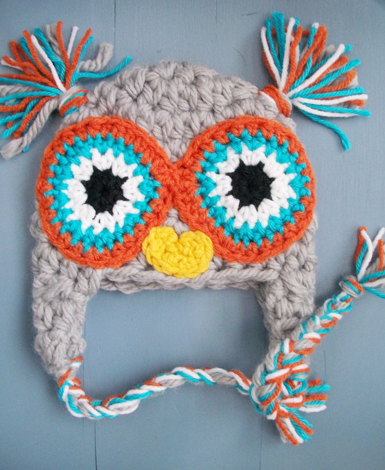 Baby Boy Crochet Owl Animal Beanie Hat SIZE 12 MONTHS-ADULT