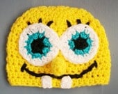 Sponge Bob Square Pants Cartoon Beanie  SIZE NEWBORN-ADULT