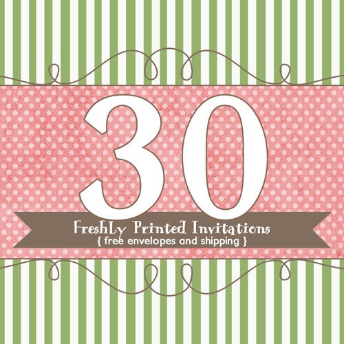 30 Printed Invitations (professional printing of 5x7 invitations or announcements)