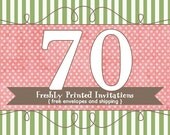 70 Printed Invitations (professional printing of 5x7 invitations or announcements)