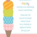 Ice cream birthday party invitation, digital, printable file