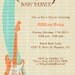 Rock a bye, baby girls shower invitations with guitar printable, digital file