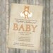 Bear baby shower invite, teddy bear, Gender Neutral digital, printable file (any colors)
