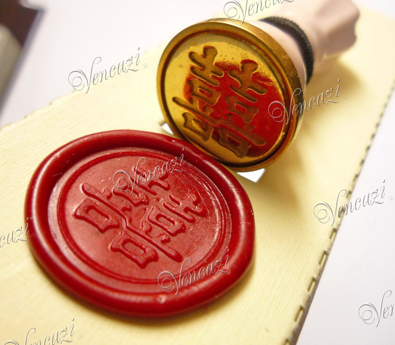 Ceramic Mini Seal - Chinese Double Happiness Logo (plus "FREE GIFT")